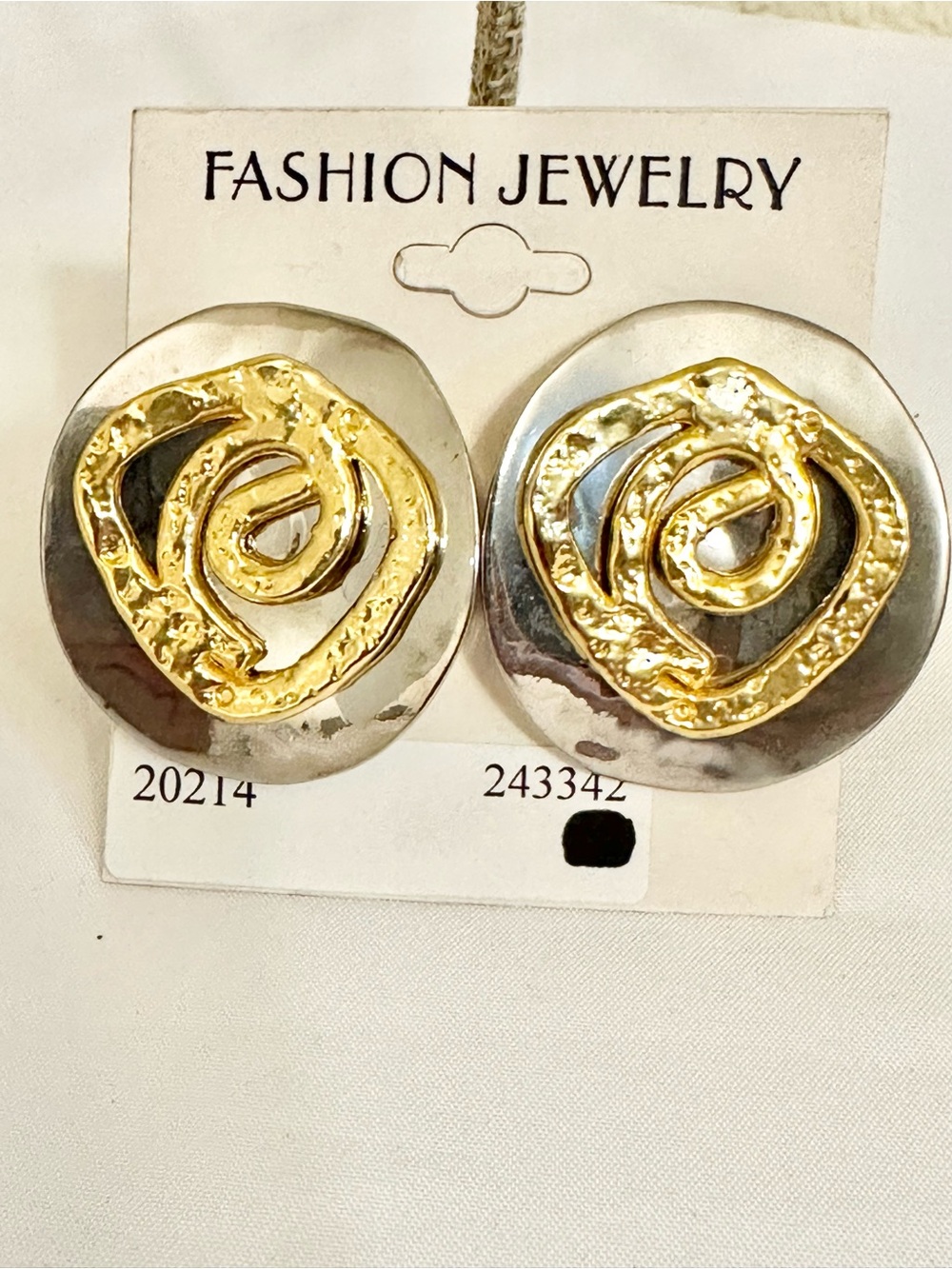 VTG Two-Tone Gold & Silver Statement Earrings (Moderate Weight)